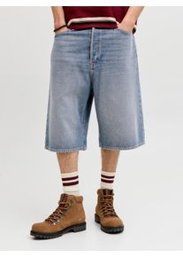 Jack & Jones Bermudas JACK & JONES "JJIRON JJORIGINAL SHORTS MF 328 SN", Herren, Gr. S, N-Gr, blau denim, Denim/Jeans, Obermaterial: 100% Baumwolle, Abriebeffekte, relaxed fit knielang, Hosen Bermudas