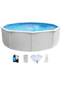 Rundpool KWAD "&raquo;Supreme&laquo; all in Premium Folie", grau (wei&szlig;, farbe innen: grau), B:550cm H:132cm L:550cm, Schwimmbecken, Rundpool, &Oslash;xH: 550x132cm, inkl. Bodenisolationsset