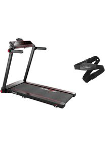 Laufband Christopeit Sport "TM 750 S (mit/ohne Pulsgurt)" Gr. 2, schwarz (schwarz, rot), Laufb&auml;nder, mit Pulsgurt, Laufband, bis max. 16 km/h, klappbar, 130 kg max. Benutzergewicht, B:81cm H:124cm L:143cm