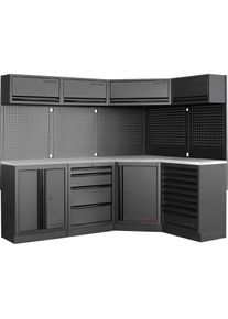 Kraftwerk, Werkstattschrank, MOBILIO BLK Kombi Lochwand Edelstahl (222.40 cm, 200 cm)