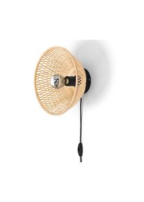 Tchibo - Fali l&aacute;mpa bambusz l&aacute;mpaernyővel - fekete