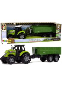 Lean Toys Traktor mit Anh&auml;nger