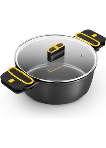 BRA A510328, Pfanne + Kochtopf, Schwarz, Gelb