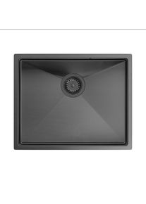 Quadron, Sp&uuml;lbecken, ANTHONY 60 K&uuml;chensp&uuml;le / Stahl GRAPHITE METAL PVD Masse: 54 x 44 x 19 cm 1 Kammer h&auml;n (44 cm)