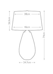 Elstead Lighting, Tischlampe, Lena Tischleuchte E27 74cm Pflaumenfarbenes Glas, Off-White-Farbton Grauweiss (620 lm, E27)