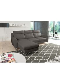 Livetastic , Dunkelbraun , Textil, Leder , Echtleder , Rindleder , L-Form , 236x168 cm , Made in EU , Lederauswahl, seitenverkehrt erh&auml;ltlich, R&uuml;cken echt , Wohnzimmer, Sofas & Couches, Wohnlandschaften, Ecksofas