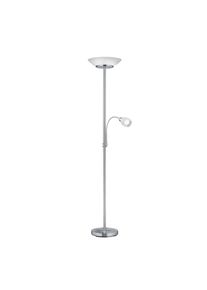 M&Ouml;BELIX M&ouml;belix , Nickelfarben , Metall, Glas , 34x180x34 cm , getrennt schaltbar, Lesearm, Flexarm, mit Schalter , Beleuchtung, Innenleuchten, Stehleuchten, Stehlampen mit Leselampe