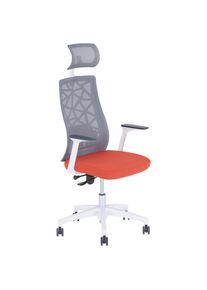 M&Ouml;BELIX M&ouml;belix , Grau, Rot, Wei&szlig; , Kunststoff, Textil , 64x120-140x60 cm , ergonomische R&uuml;ckenlehne , B&uuml;rom&ouml;bel, B&uuml;rost&uuml;hle, Chefsessel