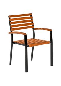 Gardenson , Graphitfarben, Naturfarben , Holz, Metall , Eukalyptusholz , Hartholz , 59.5x86.5x54 cm , FSC MIX , stapelbar , Gartenm&ouml;bel, Gartensessel, Gartensessel stapelbar