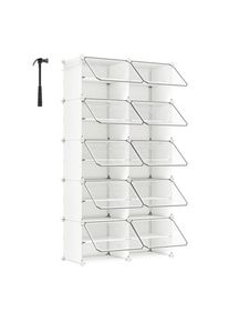 M&Ouml;BELIX M&ouml;belix , Wei&szlig;, Transparent , Metall, Kunststoff , 20 F&auml;cher , 83x156x32 cm , Typenauswahl, stehend ,