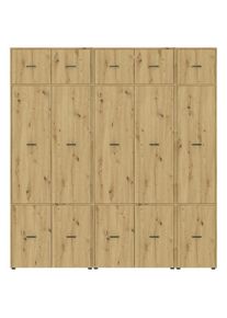 M&Ouml;BELIX M&ouml;belix , Eiche Artisan , Holzwerkstoff , 3 F&auml;cher , 225x239.40x52.1 cm , Beim&ouml;bel erh&auml;ltlich , Schlafzimmer, Kleiderschr&auml;nke, Dreht&uuml;renschr&auml;nke