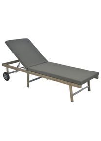 Gardenson , Beige , Metall, Kunststoff , F&uuml;llung: Schaumstoff , 202x35x65 cm , R&auml;der am Kopfende, R&uuml;ckenlehne verstellbar , Gartenm&ouml;bel, Gartenliegen, Sonnenliegen