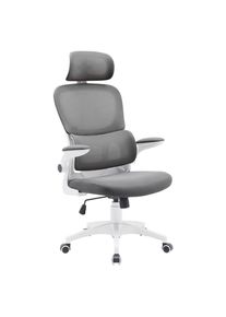 M&Ouml;BELIX M&ouml;belix , Grau, Wei&szlig; , Kunststoff, Textil , 62x115-125x65 cm , ergonomische R&uuml;ckenlehne , B&uuml;rom&ouml;bel, B&uuml;rost&uuml;hle, Chefsessel