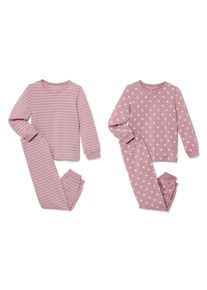 Tchibo - 2 Kinder-Pyjamas - M&auml;dchen - Gr. 98/104 - wei&szlig;