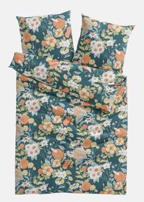 bonprix Lenjerie de pat din material cu bumbac, verde, 1x 80/80 cm, 1x 135/200 cm