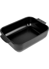 Peugeot Auflaufform rechteckig satinschwarz 25 cm, Auflaufform, Schwarz