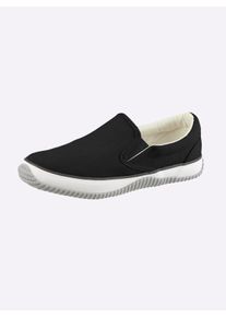 Andrea Conti Damen Slipper mit Stretch-Einsatz in schwarz ,Gr&ouml;&szlig;e 37, Witt, 100% Textil