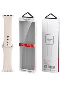 Yesido WB44 Silikonarmband f&uuml;r Apple Watch S 42/44/45 (97+118) #45 STARLIGHT/BEIGE (45 mm, Silikon), Uhrenarmband, Beige