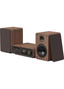 pure Classic Stereo (Bluetooth, WLAN, CD Player, Spotify Connect, 2x 50 W), Stereoanlage, Braun, Schwarz