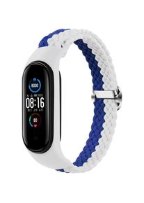OEM Smartband M3/M4/M5/M6 WEISS-BLAU (Nylon), Uhrenarmband, Blau, Weiss