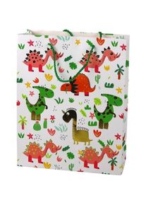 Lean Toys, Geschenkverpackung, Geschenkt&uuml;te Dinosaurier Palmen 32x26x10cm
