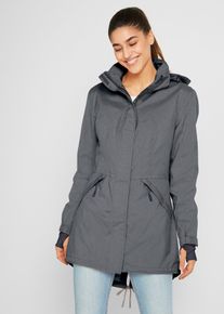 bonprix Wasserdichte Funktions-Parka, grau, Gr.52, Sportliche Regenjacke mit Rei&szlig;verschlusstaschen, A-f&ouml;rmig