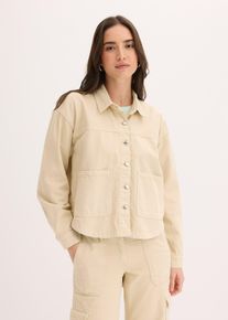 bonprix Shaket aus reiner Baumwolle, beige, Gr.38, L&auml;ssiges Shaket aus reiner Baumwolle, aus 100% Baumwolle