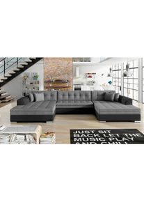 Mid.you Wohnlandschaft, Grau, Schwarz, Textil, 359x165 cm, Made in EU, Wohnzimmer, Sofas & Couches, Wohnlandschaften