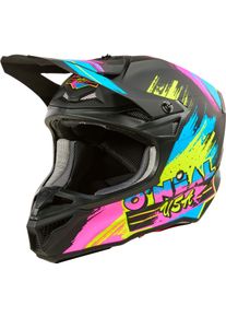 O Neal ONeal 5SRS Reseda S26, motocross helmet , color: Matt Black/Neon-Yellow/Pink/Light Blue , size: XXL