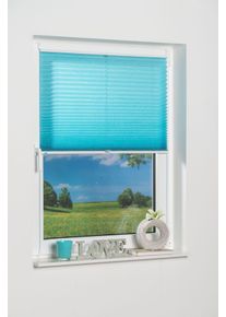 Plissee K-home "Klemmfix Pisa", blau (eisblau), B:50cm H:210cm, Obermaterial: 100% Polyester, Plissees, Plissee, Crushed-Optik