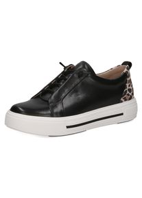 Slip-On Sneaker Caprice, Damen, Gr. 37, schwarz, Leder, Schuhe Slip-On Sneaker, Halbschuh, Freizeitschuh, Slipper mit Gummiz&uuml;gen