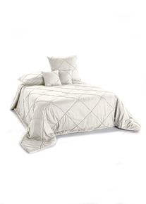 &Ouml;verkast med rutor - beige - storlek 140x210 cm - bonprix