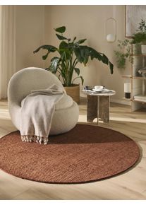 benuta pure Py&ouml;re&auml; villamatto Rocco Ruskea &oslash; 150 cm py&ouml;re&auml; Ruskea Rakennemix