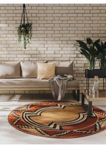 benuta nest Sis&auml;- ja ulkomatto Artis Beige/Kupari &oslash; 160 cm Beige/Kupari Abstrakti