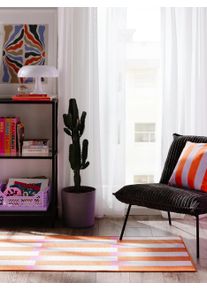 benuta POP Pest&auml;v&auml; matto Rory Oranssi 70x200 cm Oranssi Geometrinen,Raitoja