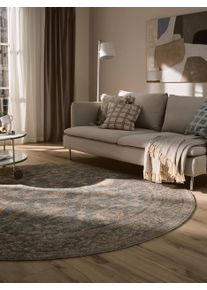 benuta nest Matto Lorenzo Sininen &oslash; 240 cm py&ouml;re&auml; Sininen Ornament,Vintage