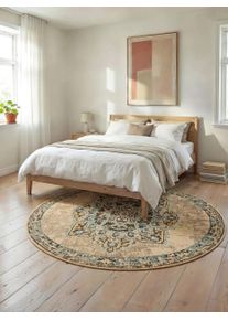 benuta nest Py&ouml;re&auml; matto Casa Beige &oslash; 120 cm Beige Ornament,Vintage