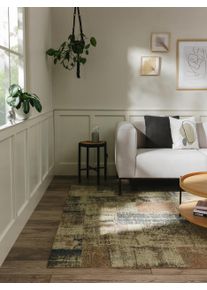 benuta nest Lankakudottu matto Frencie Beige/Sininen 80x165 cm Beige/Sininen Vintage