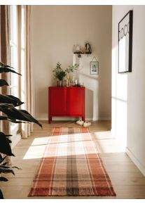 benuta POP Juoksija Lucy Vaaleanpunainen 70x200 cm Vaaleanpunainen Ruudullinen