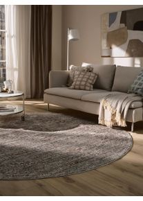 benuta nest Matto Anwar Harmaa/oranssi &oslash; 240 cm py&ouml;re&auml; Harmaa/oranssi It&auml;mainen,Ornament