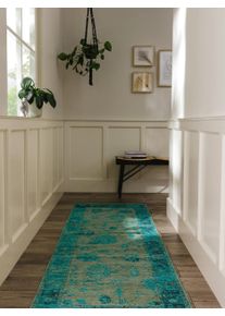 benuta nest Juoksija Frencie Turkoosi 80x250 cm Turkoosi Vintage