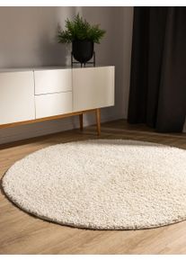 benuta Basic Vaskbart teppe med h&oslash;y luv Soho Krem &oslash; 120 cm rund Uni