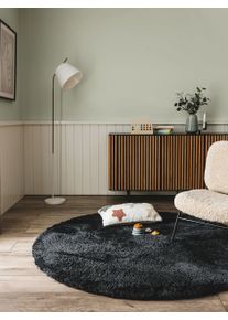 benuta nest Py&ouml;re&auml; p&ouml;rr&ouml;matto Cloudy Antrasiitti &oslash; 80 cm py&ouml;re&auml; Antrasiitti Yksiv&auml;rinen