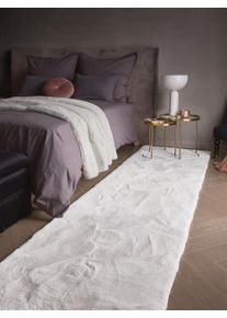 benuta Finest P&ouml;rr&ouml;matto Fine Valkoinen 80x300 cm Valkoinen Yksiv&auml;rinen