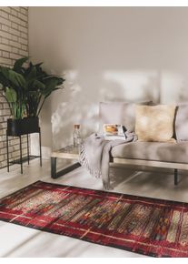 benuta nest Sis&auml;- ja ulkomatto Artis Moniv&auml;rinen/punainen 80x250 cm Moniv&auml;rinen/punainen Abstrakti