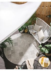 benuta nest Sis&auml;- ja ulkomatto Bronco Harmaa &oslash; 160 cm Harmaa Geometrinen