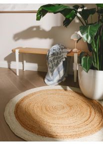 benuta pure Juuttimatto Jutta Norsunluu &oslash; 115 cm py&ouml;re&auml; Norsunluu Reunus