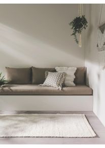 benuta pure Kierr&auml;tetyst&auml; materiaalista valmistettu matto Kiah Kerma 70x200 cm Kerma Abstrakti,Yksiv&auml;rinen