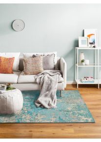 benuta POP Lankakudottu matto Stay Turkoosi 80x165 cm Turkoosi Vintage