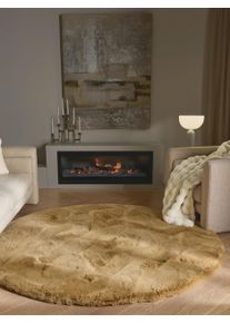 benuta Finest Py&ouml;re&auml; p&ouml;rr&ouml;matto Lux Vaaleanruskea &oslash; 160 cm Vaaleanruskea Yksiv&auml;rinen